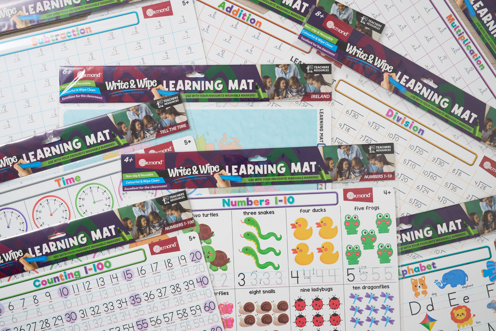 Ormond Write & Wipe Mats: Bright, Cheerful, and Reusable Educational Delights!