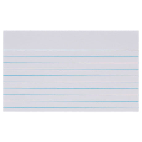 Premier Office 5 x 3 Ruled Record Cards - White - Pack of 100