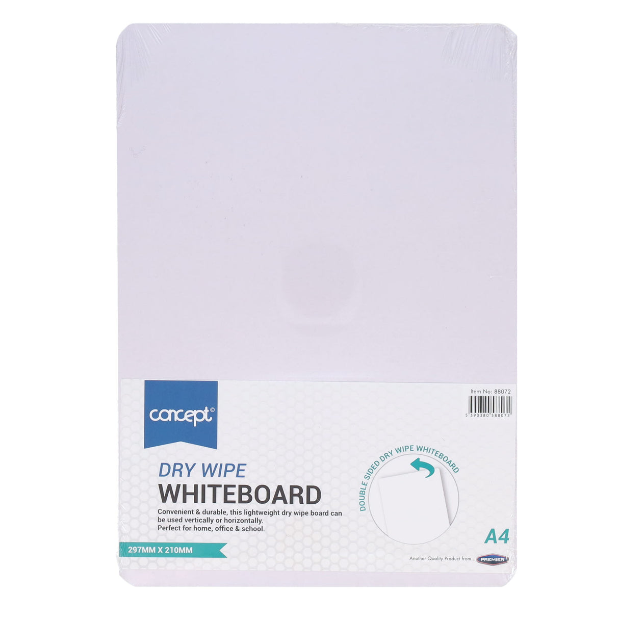 Concept A4 Coloured Dry Wipe Board - White