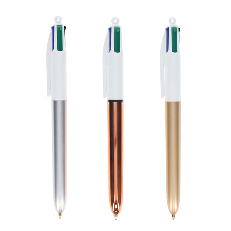 BIC 4 Colour Ballpoint Pens Metallic- Pack of 3