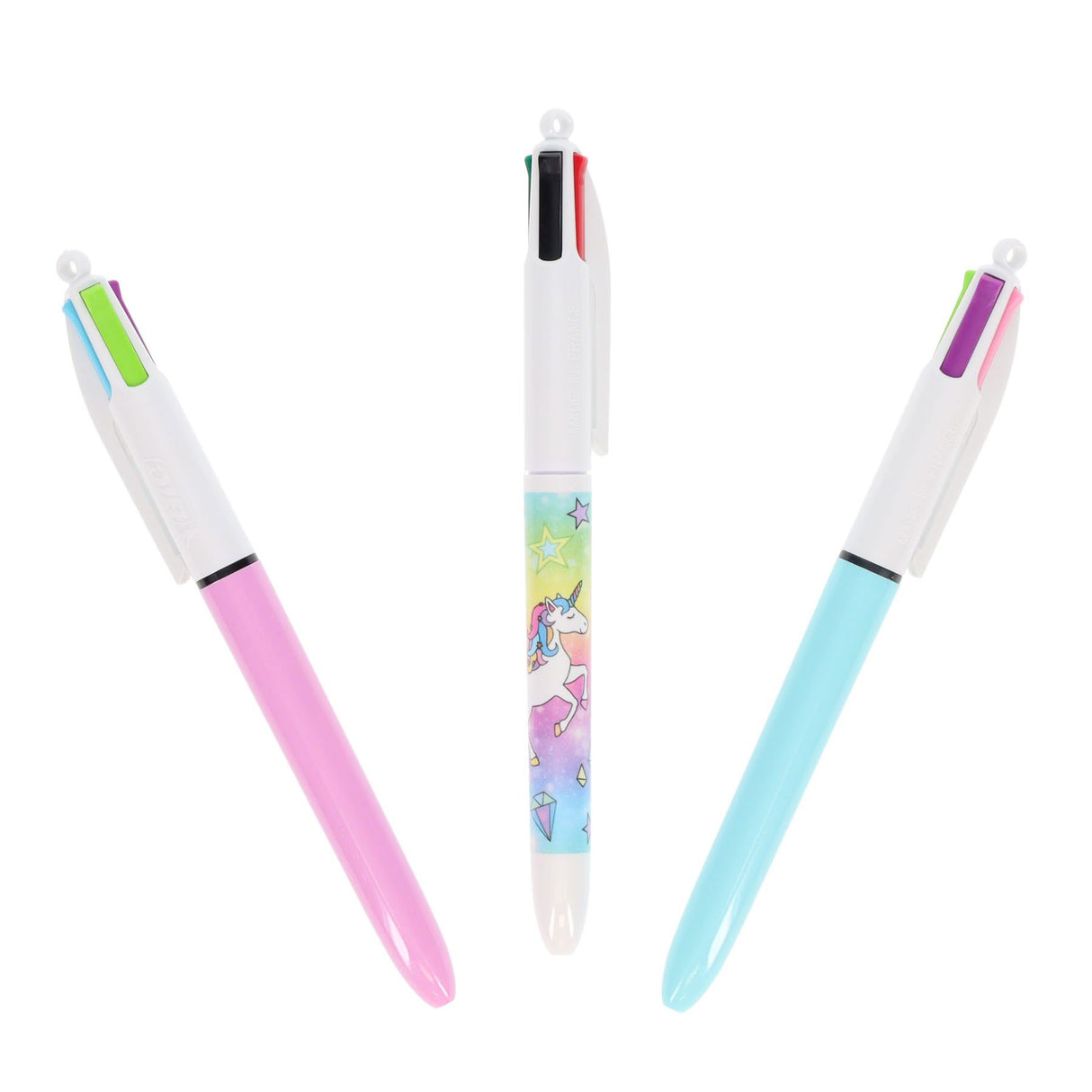 BIC 4 Colour Ballpoint Pens Pastel Unicorn - Pack of 3