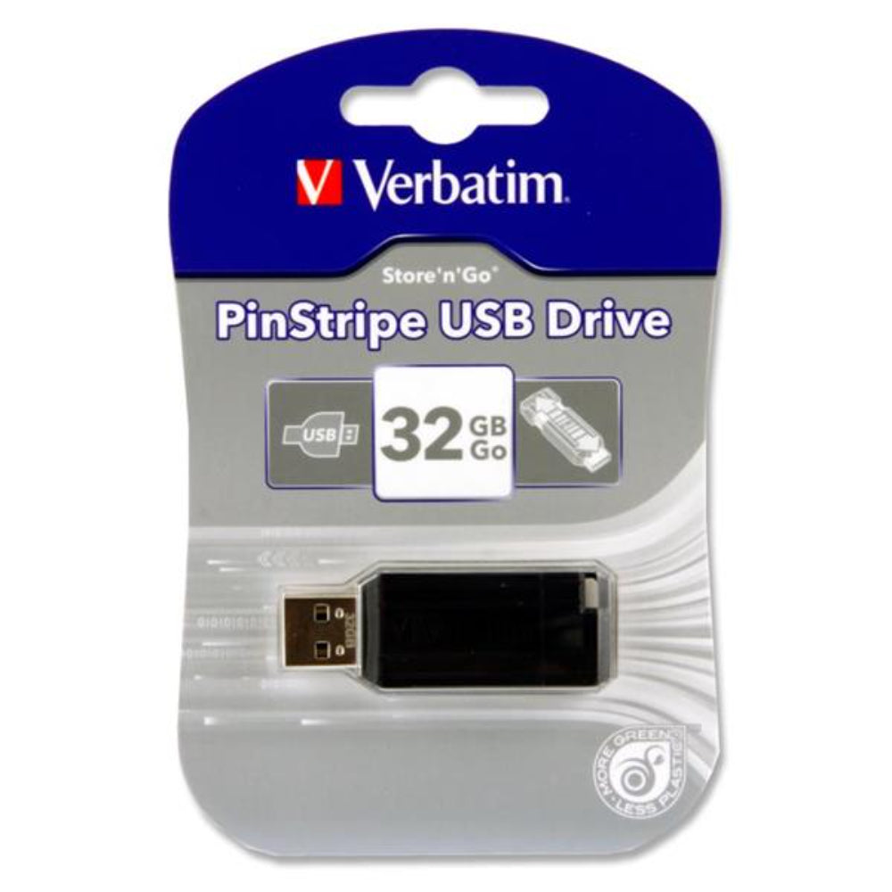 Verbatim Store'n'Go PinStripe USB Drive - 32 GB - Black