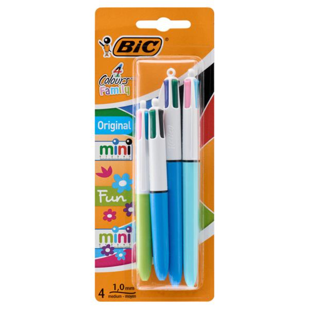 BIC 4 Colour Ballpoint Pens - Family Pack of 4-Ballpoint Pens-BIC | Buy Online at Stationery Shop