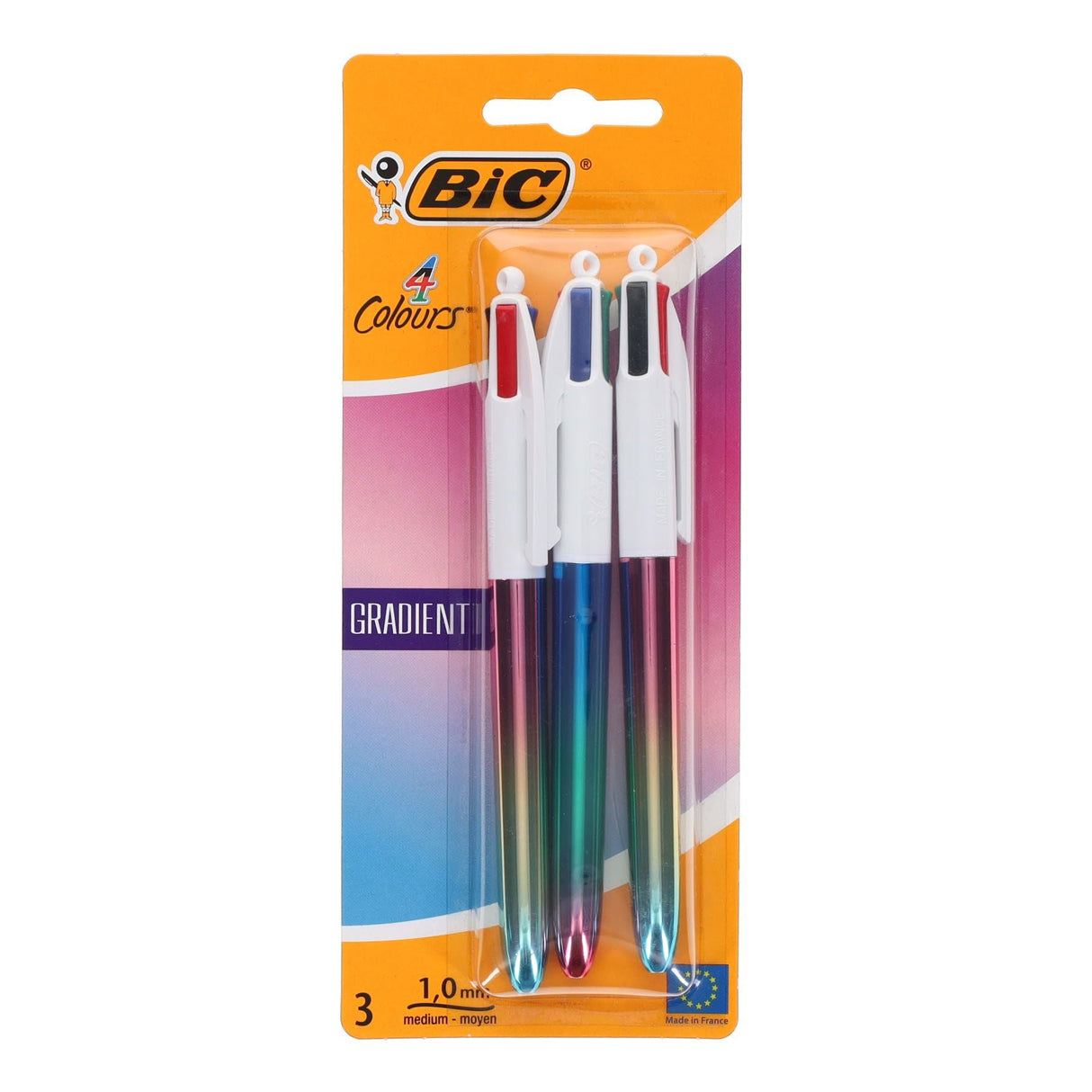 BIC 4 Colour Ballpoint Pens Gradient Design - Pack of 3-Ballpoint Pens-BIC | Buy Online at Stationery Shop