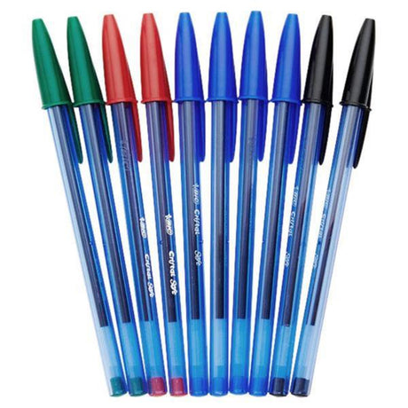 BIC Cristal Soft Touch Ballpoint Pen - Pack of 10-Ballpoint Pens-BIC | Buy Online at Stationery Shop