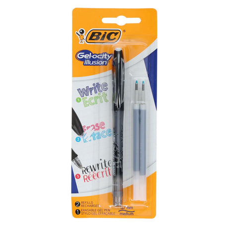 BIC Gelosity Illusion Erasable Gel Pens With Refills - Black-Gel Pens-BIC | Buy Online at Stationery Shop
