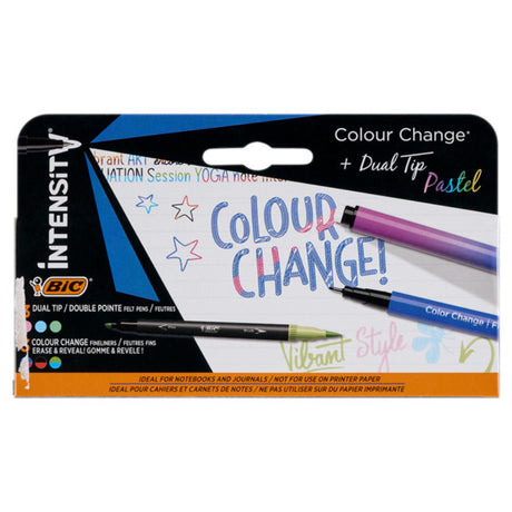 BIC Intensity Dual Tip Colour Change Markers Pastel - Pack of 6-Markers ,Pastels-BIC | Buy Online at Stationery Shop