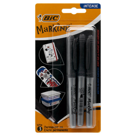 BIC Intensity Pocket Marker Black - Pack of 3-Markers-BIC | Buy Online at Stationery Shop