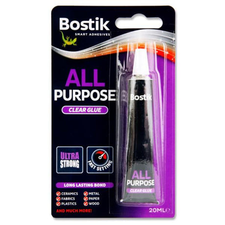 Bostik All Purpose Clear Glue - Ultra Strong - 20ml-Craft Glue & Office Glue-Bostik | Buy Online at Stationery Shop
