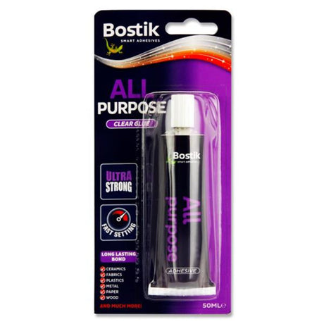 Bostik All Purpose Clear Glue - Ultra Strong - 50ml-Craft Glue & Office Glue-Bostik | Buy Online at Stationery Shop