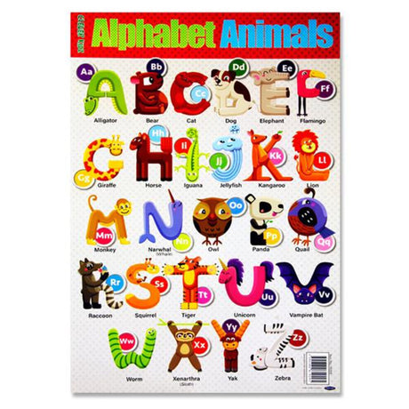 Clever Kids Wall Chart - Learn the Alphabet with Animals-Educational Posters-Clever Kidz|StationeryShop.co.uk