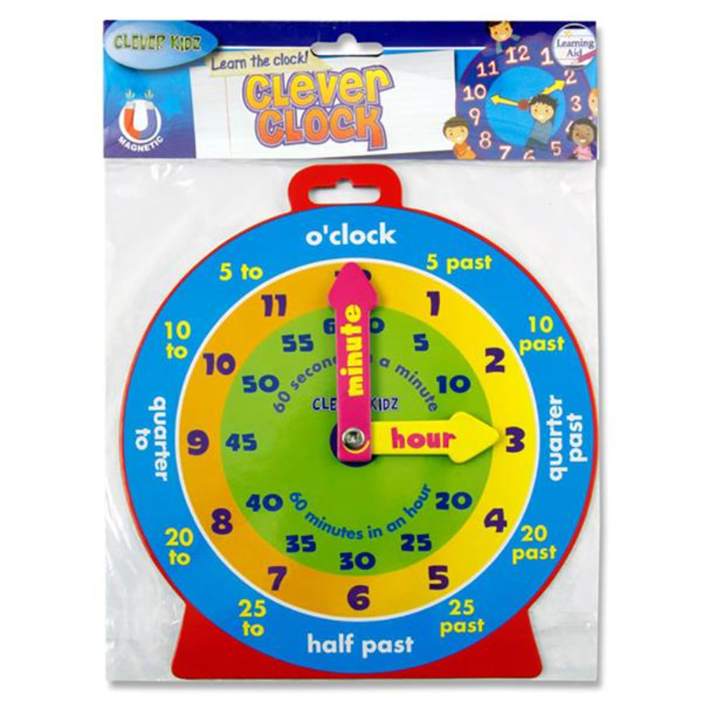 Clever Kidz 23cm Magnetic Clever Clock-Educational Games-Clever Kidz|StationeryShop.co.uk