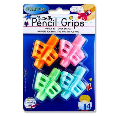 Clever Kidz Butterfly Junior Pencil Grips - Pack of 4-Pencil Grips-Clever Kidz|StationeryShop.co.uk