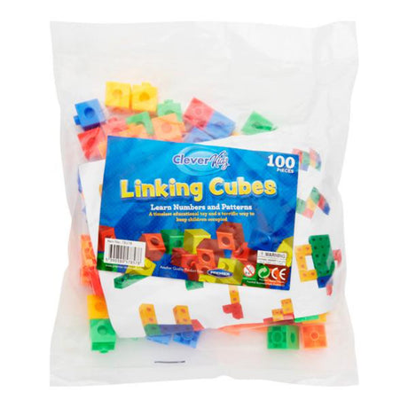 Clever Kidz Coloured Linking Cubes - Bag of 100-Educational Games-Clever Kidz|StationeryShop.co.uk
