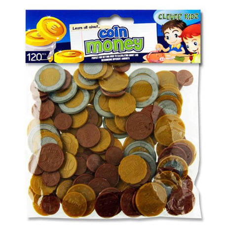 Clever Kidz Euro Coin Money Set - Pack of 120-Educational Games-Clever Kidz|StationeryShop.co.uk