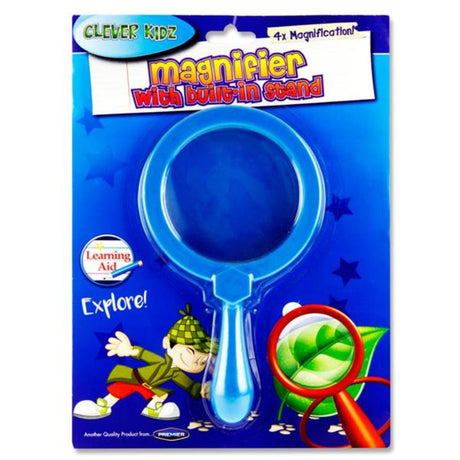 Clever Kidz Jumbo 4x Magnifier with Built-in Stand-Educational Games-Clever Kidz|StationeryShop.co.uk