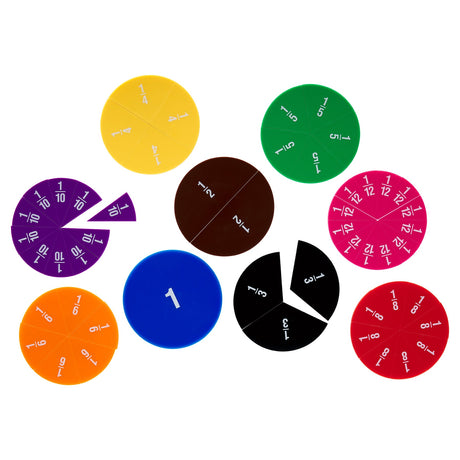 Clever Kidz Multicolour Fraction Circles - 51 Pieces-Educational Games-Clever Kidz|StationeryShop.co.uk
