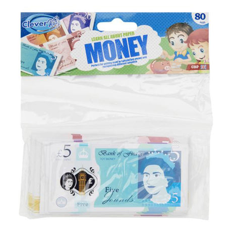 Clever Kidz Paper British Pound Sterling Money Set - Pack of 80-Educational Games-Clever Kidz|StationeryShop.co.uk