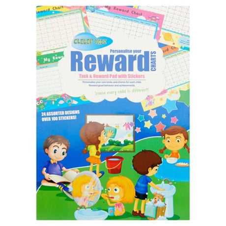 Clever Kidz Task & Reward Chart Pad with Stickers-Reward & Chore Charts-Clever Kidz|StationeryShop.co.uk