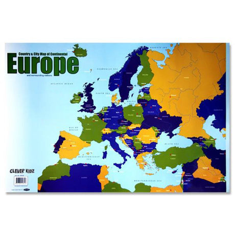 Clever Kidz Wall Chart - Map of Europe-Educational Posters-Clever Kidz|StationeryShop.co.uk