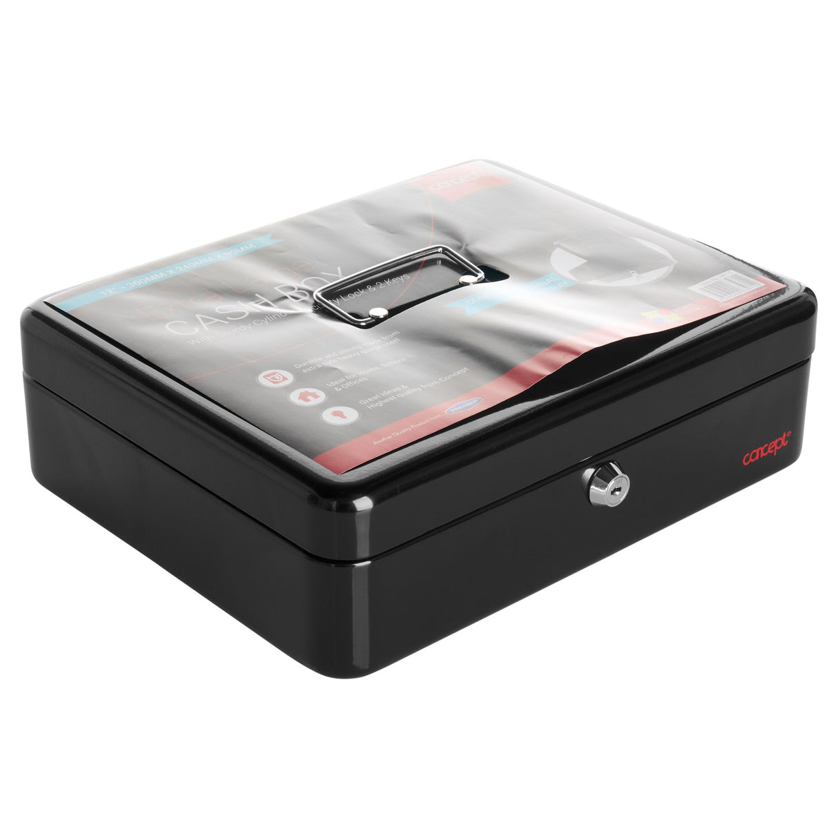 Concept 12'' Metal Cash Box Black