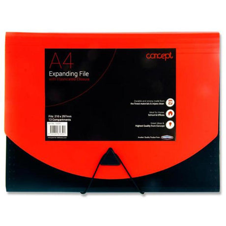 Concept A4 13 Part Expanding File - Black-Expanding Files & Portfolios-Concept|StationeryShop.co.uk