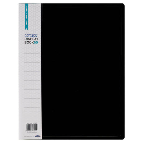 Concept A4 60 Pocket Display Book - Black-Display Books-Concept|StationeryShop.co.uk
