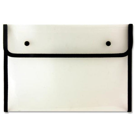 Concept A4 Heavy Duty Button Document Wallet - Black-Document Folders & Wallets-Concept|StationeryShop.co.uk