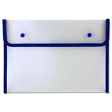 Concept A4 Heavy Duty Button Document Wallet - Blue-Document Folders & Wallets-Concept|StationeryShop.co.uk