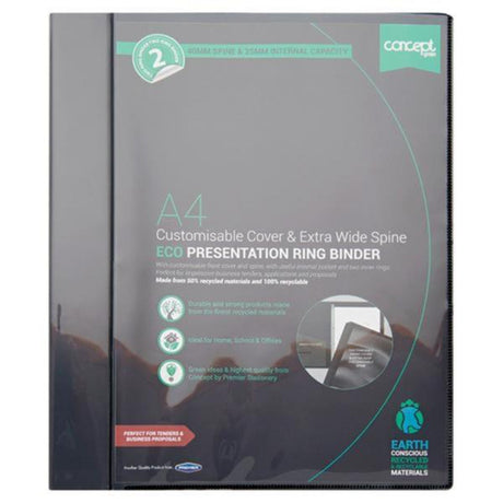 Concept Green A4 Eco Extra Wide Spine Presentation 2 Ring Binder-Ring Binders-Concept Green|StationeryShop.co.uk