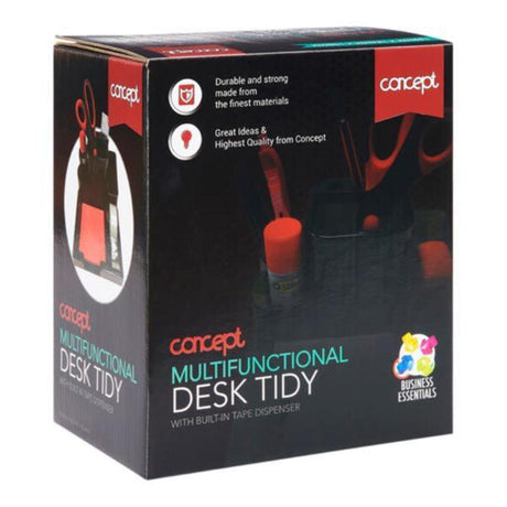 Concept Multifunctional Desk Tidy With Built-in Tape Dispenser-Desk Tidy-Concept|StationeryShop.co.uk