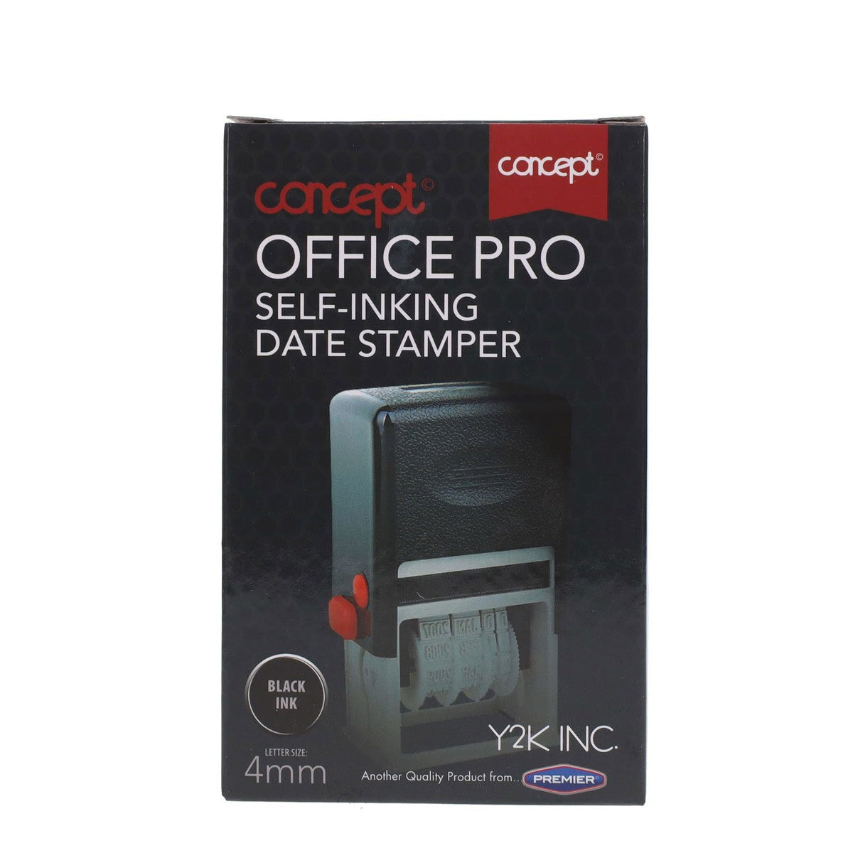 Concept Office Pro Self-Inking Date Stamper - Black Ink