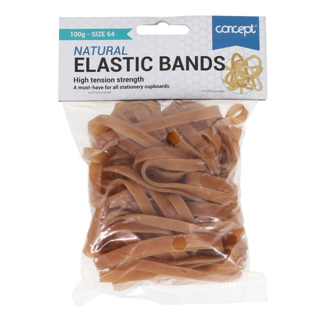 Concept Rubber Bands - Size 64 - 100g Bag-Paper Clips, Clamps & Pins-Concept|StationeryShop.co.uk