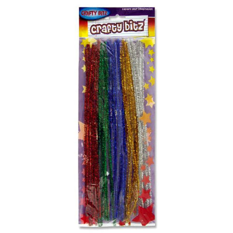 Crafty Bitz 12 Pipe Cleaners - Glitter - Pack of 30-Pipe Cleaners-Crafty Bitz|StationeryShop.co.uk