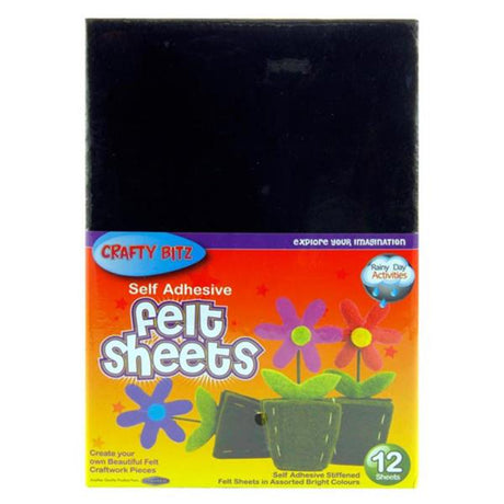 Crafty Bitz 9 x 6 Self-Adhesive Felt Sheets-Felt-Crafty Bitz|StationeryShop.co.uk