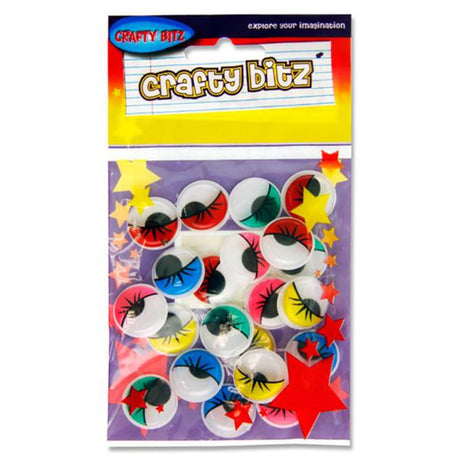 Crafty Bitz Coloured Goggly Eyes - Pack of 20-Goggly Eyes-Crafty Bitz|StationeryShop.co.uk