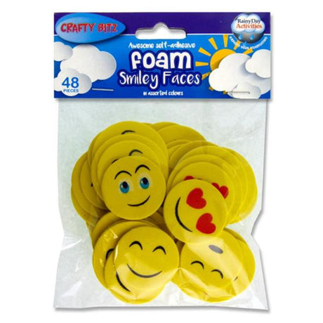 Crafty Bitz Foam Stickers - Smiley Faces - Pack of 48-Foam Stickers-Crafty Bitz|StationeryShop.co.uk