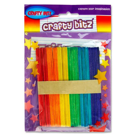 Crafty Bitz Lollipop Sticks - Coloured - Pack of 42-Lollipop & Match Sticks-Crafty Bitz|StationeryShop.co.uk