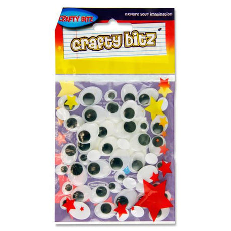 Crafty Bitz Oval Wiggle Goggly Eyes - Pack of 50-Goggly Eyes-Crafty Bitz|StationeryShop.co.uk