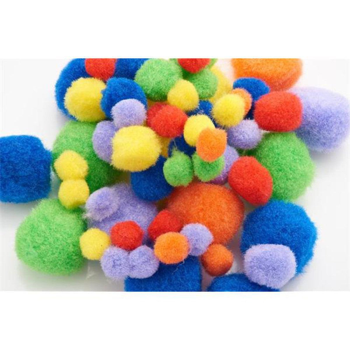 Crafty Bitz Pom Poms - Primary - Pack of 60