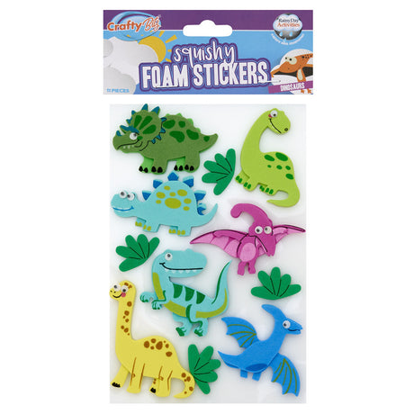 Crafty Bitz Squishy Foam Stickers - Dinosaurs - Pack of 11-Foam Stickers-Crafty Bitz|StationeryShop.co.uk
