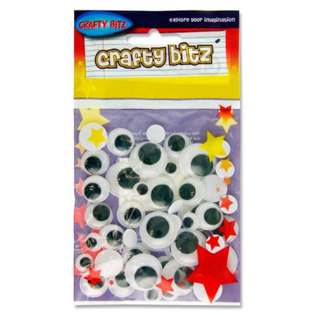 Crafty Bitz Wiggle Googly Eyes - Assorted Sizes - Pack of 50-Goggly Eyes-Crafty Bitz|StationeryShop.co.uk