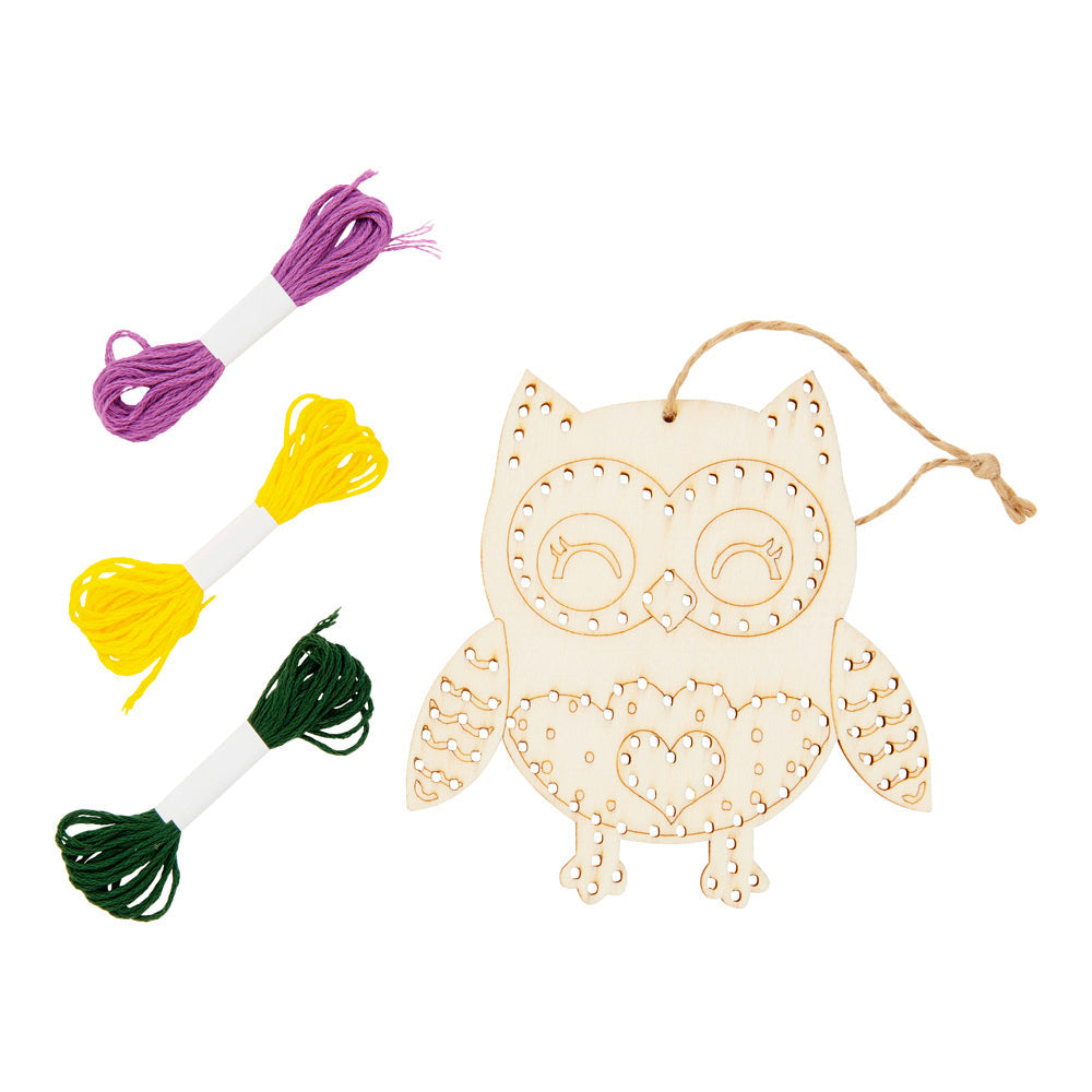 Crafty Bitz Wooden Threading Kit - Owl-Needlework Kits-Crafty Bitz|StationeryShop.co.uk