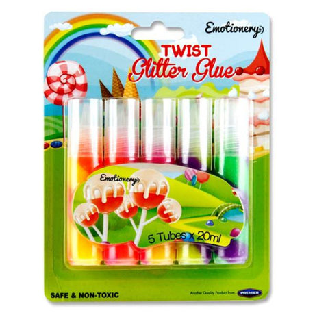 Emotionery Twist Glitter Glue - Pack of 5-Craft Glue & Office Glue-Emotionery|StationeryShop.co.uk