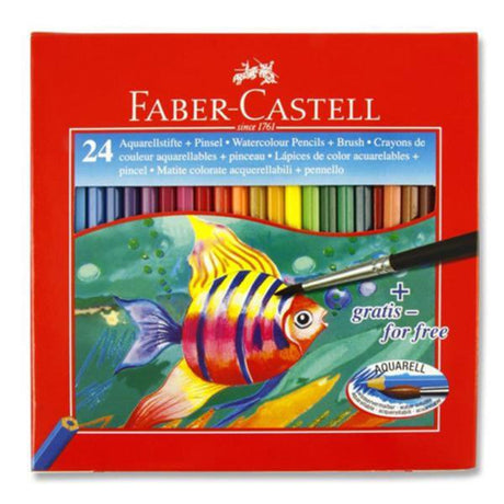 Faber-Castell Water Soluble Colour Pencils - Box of 24-Watercolour Pencils-Faber-Castell|StationeryShop.co.uk