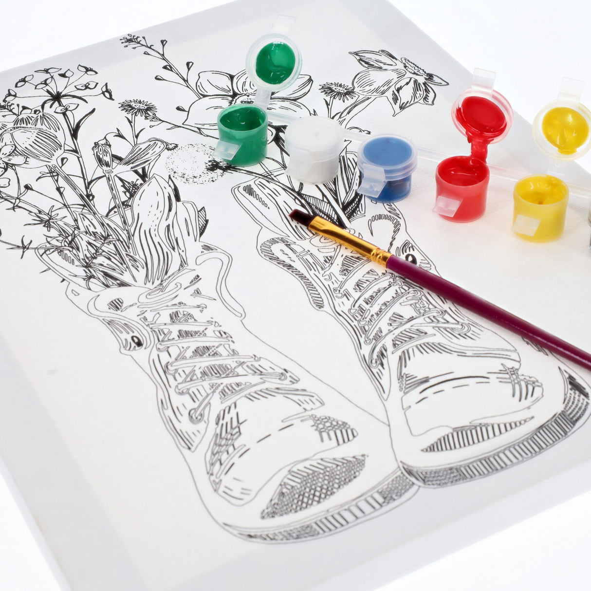 Icon Colour My Canvas - 250x300mm - Floral Boots