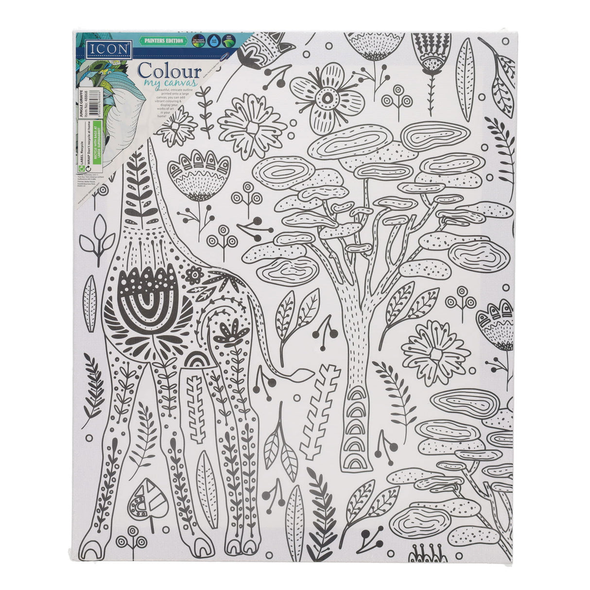 Icon Colour My Canvas - 250mm x 300mm - Jungle Giraffe