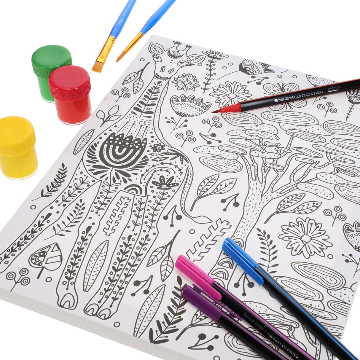 Icon Colour My Canvas - 250mm x 300mm - Jungle Giraffe