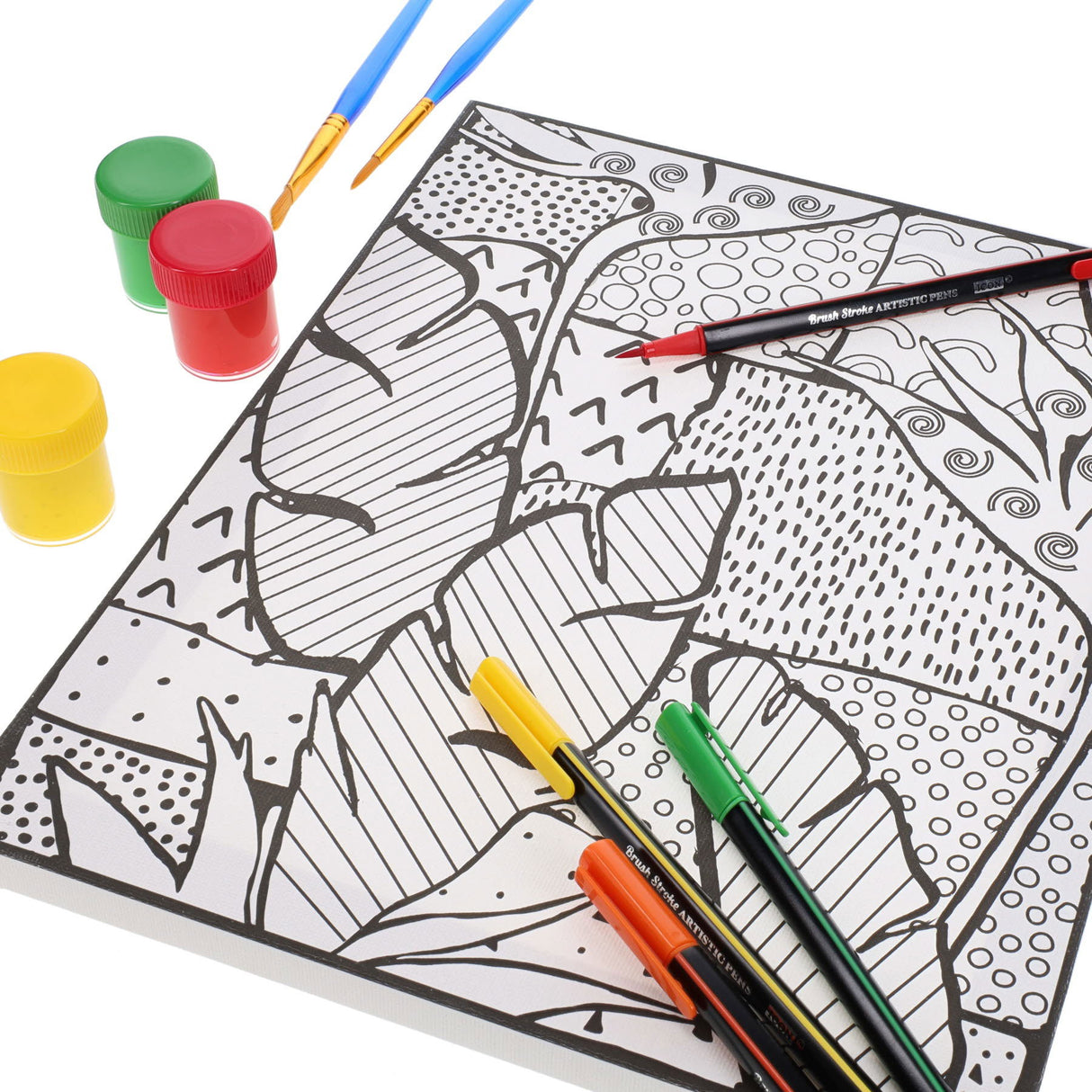 Icon Colour My Canvas - 250mm x 300mm - Abstract Leaves