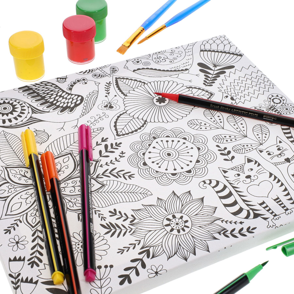 Icon Colour My Canvas - 300mm x 250mm - Playful Cats